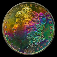 Jhon E. Cash - Rare Coins, Currency, and Collectibles - Monster Rainbow  Toned Morgans